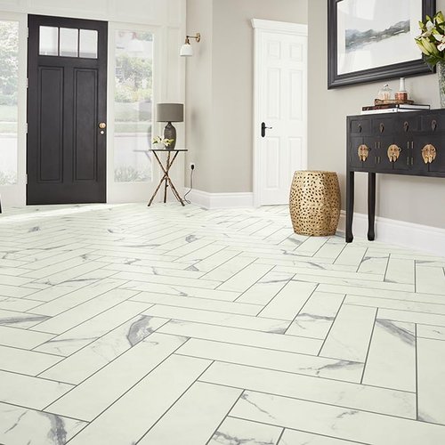 Entry Foyer Luxury Vinyl Tile Herringbone LVT -  Color Tile of Medford in Medford, OR